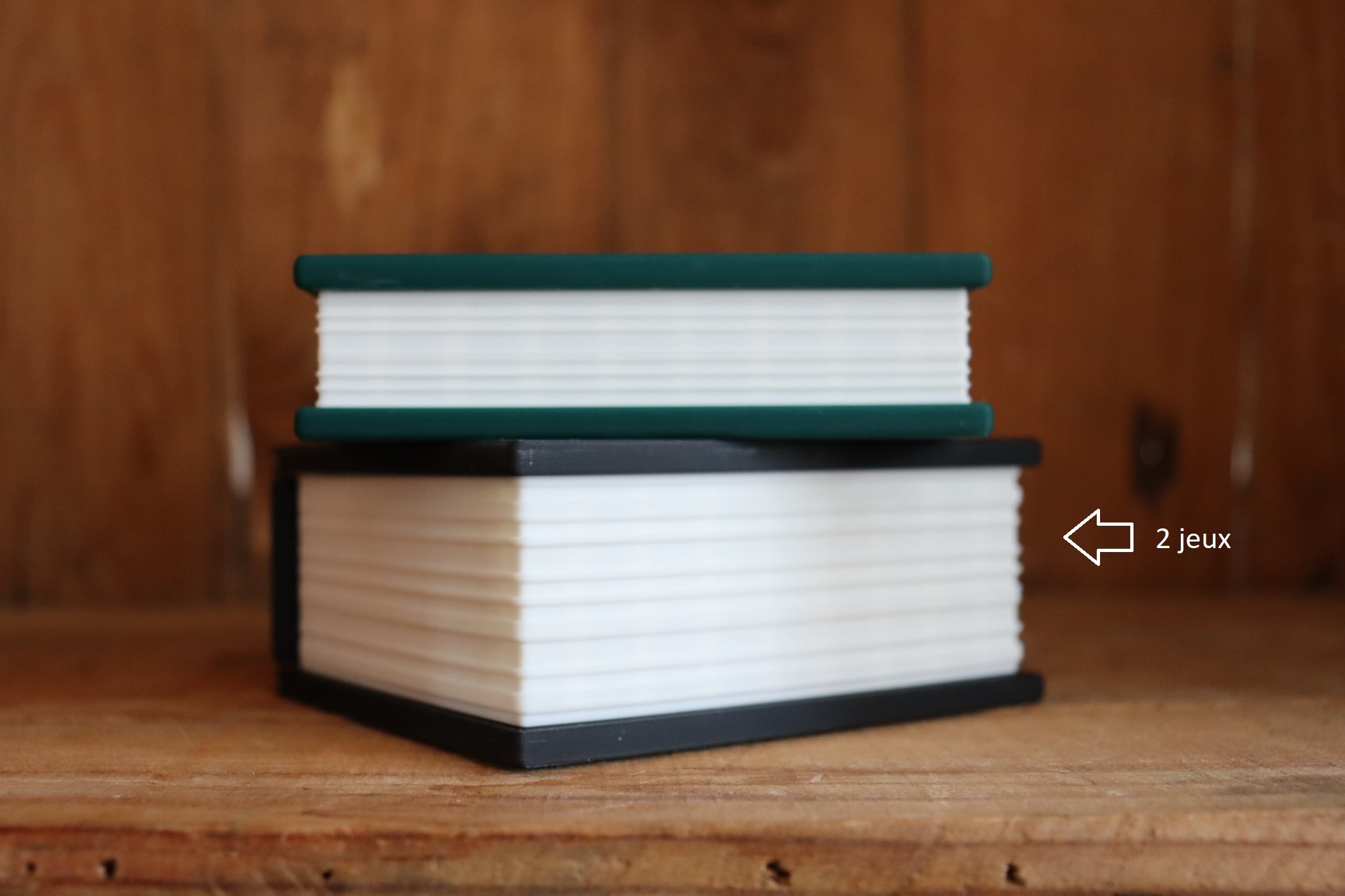 Coffret de luxe personnalisé pour deux jeux de cartes empilés