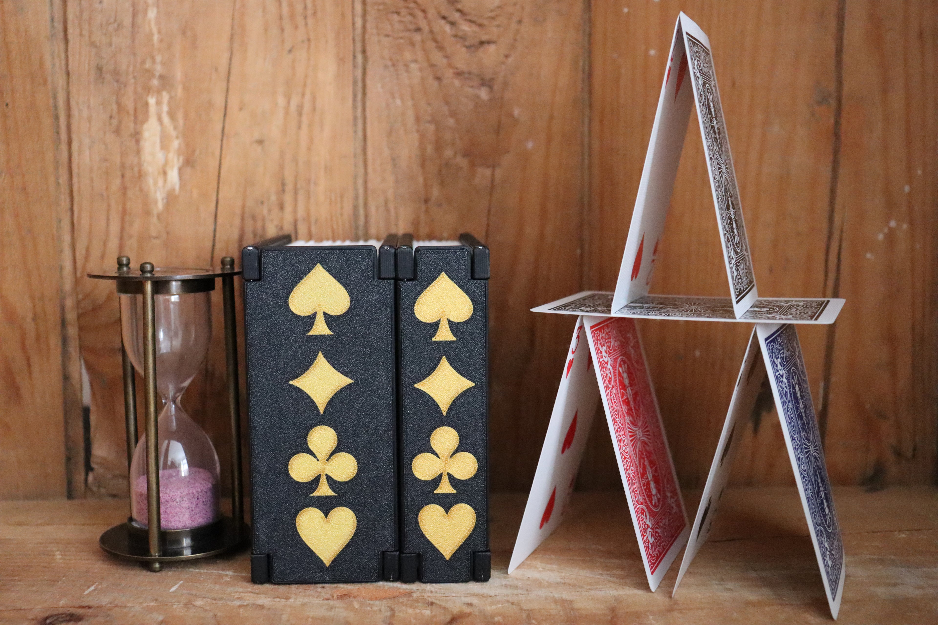 Coffret de luxe personnalisé pour deux jeux de cartes empilés