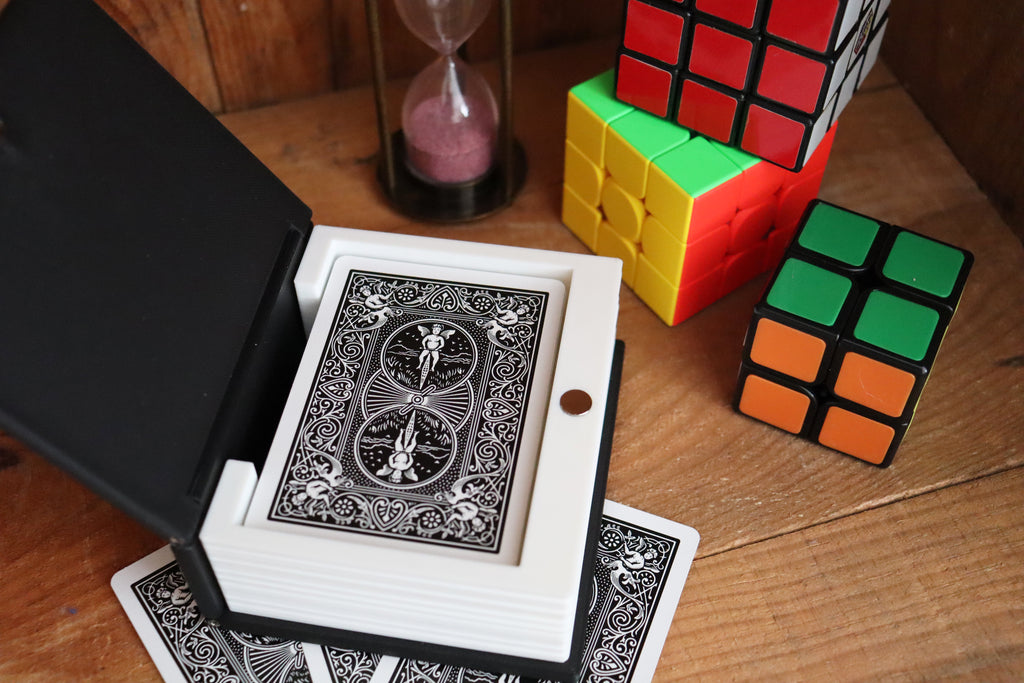 Coffret de luxe personnalisé pour deux jeux de cartes empilés