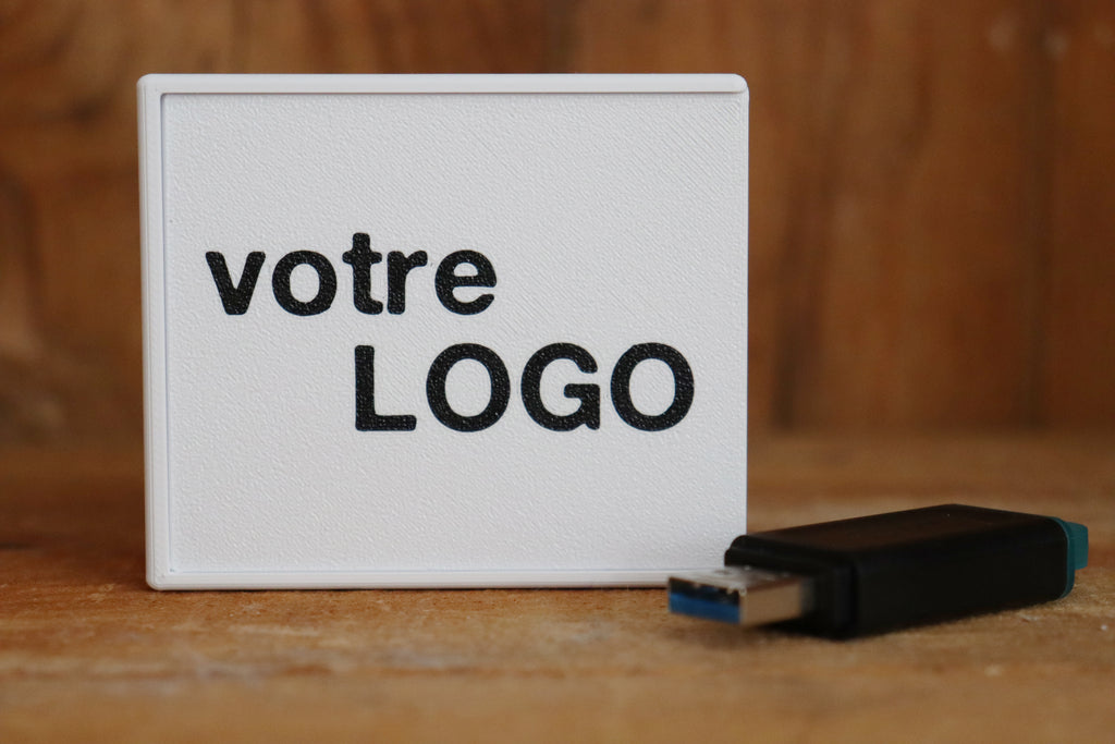 Boîte 5 Clés USB personnalisée avec logo (en lot) - BLANC