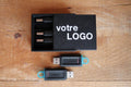 Boîte 5 Clés USB personnalisée avec logo (en lot) - NOIR